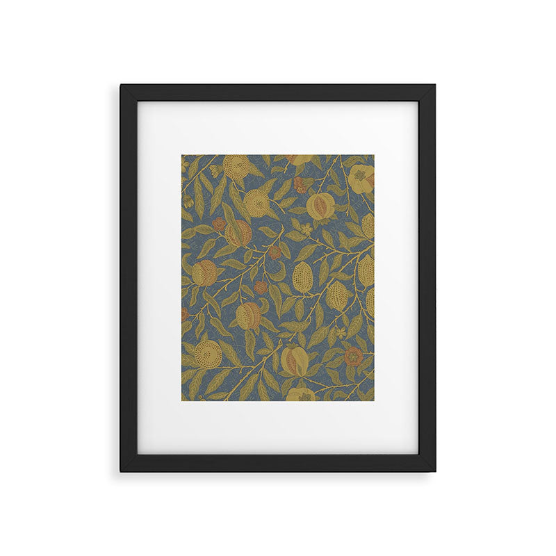 William Morris Vintage Fruit Blue Thyme Green Pattern Framed Art Print Gallery Image 6