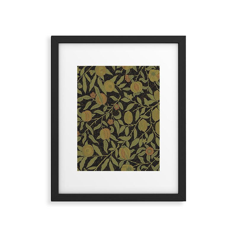William Morris Vintage Fruit Golden Black Claret Pattern Framed Art Print Gallery Image 6