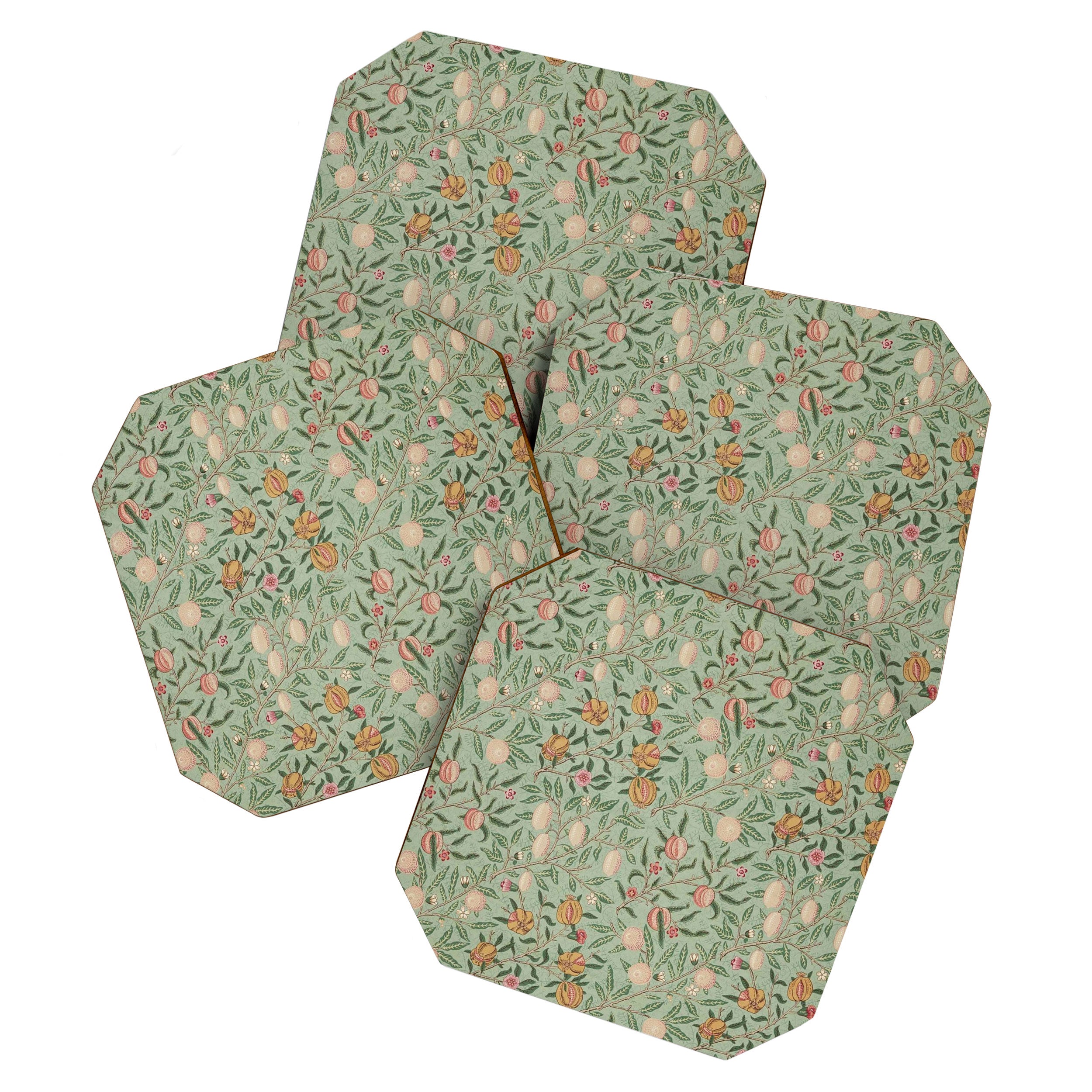 William Morris Vintage Fruit Sage Green  Coaster Gallery Image 1