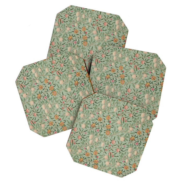 William Morris Vintage Fruit Sage Green  Coaster Gallery Image 1