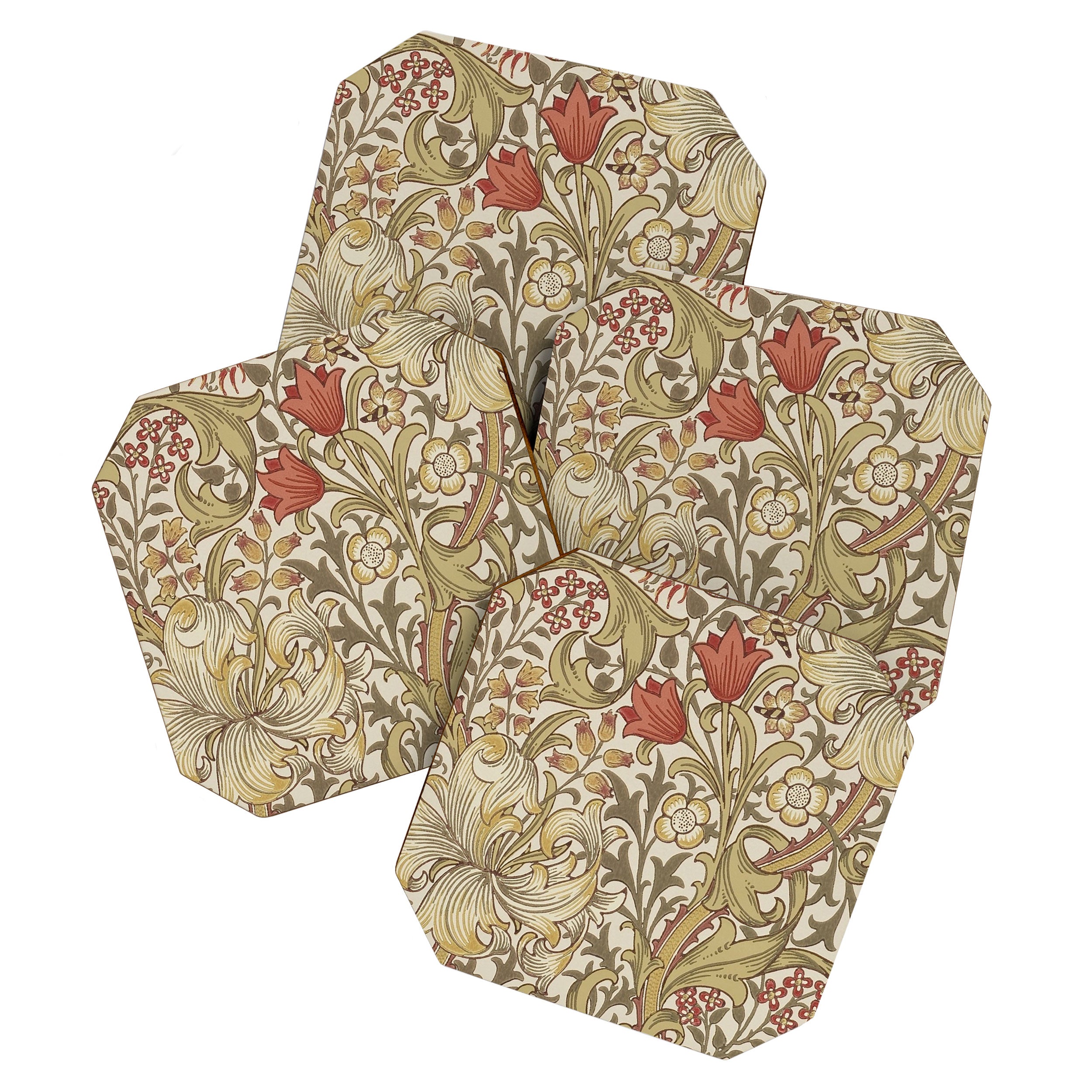 William Morris Vintage Golden Lily Biscuit Brick  Coaster Gallery Image 1