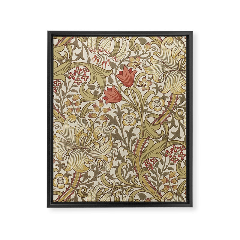 William Morris Vintage Golden Lily Biscuit Brick  Framed Canvas Print Gallery Image 8