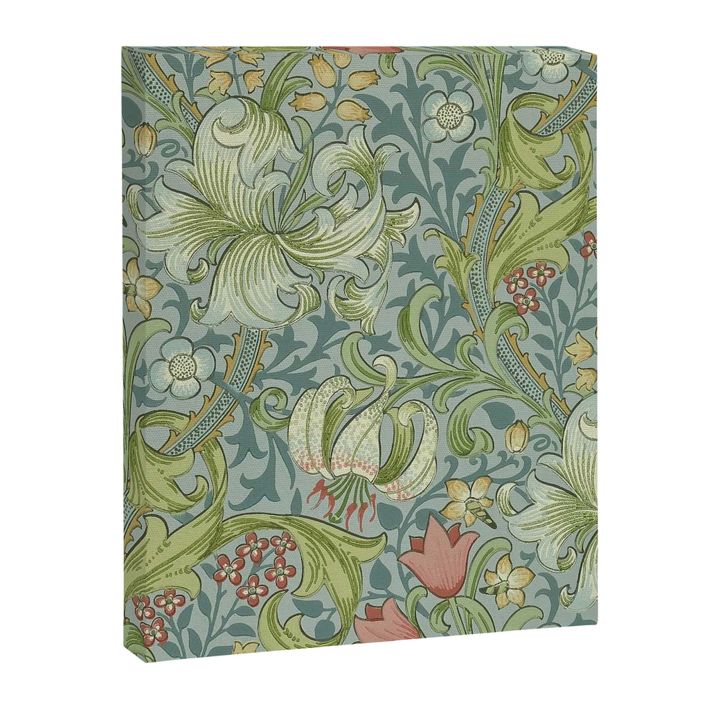 William Morris Vintage Golden Lily Mineral Blue Canvas Print Gallery Image 8