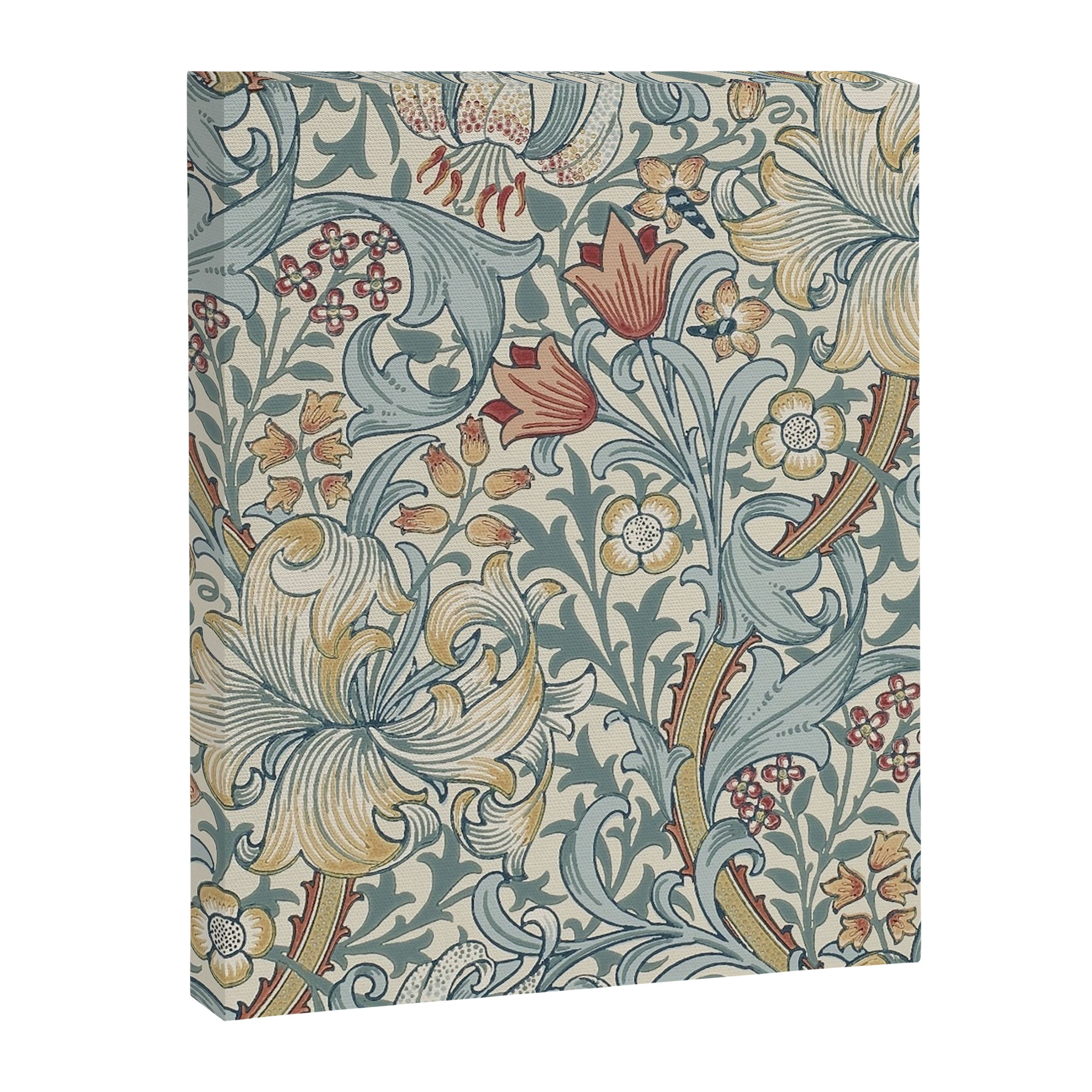 William Morris Vintage Golden Lily Soft Slate & Manilla Canvas Print Gallery Image 8