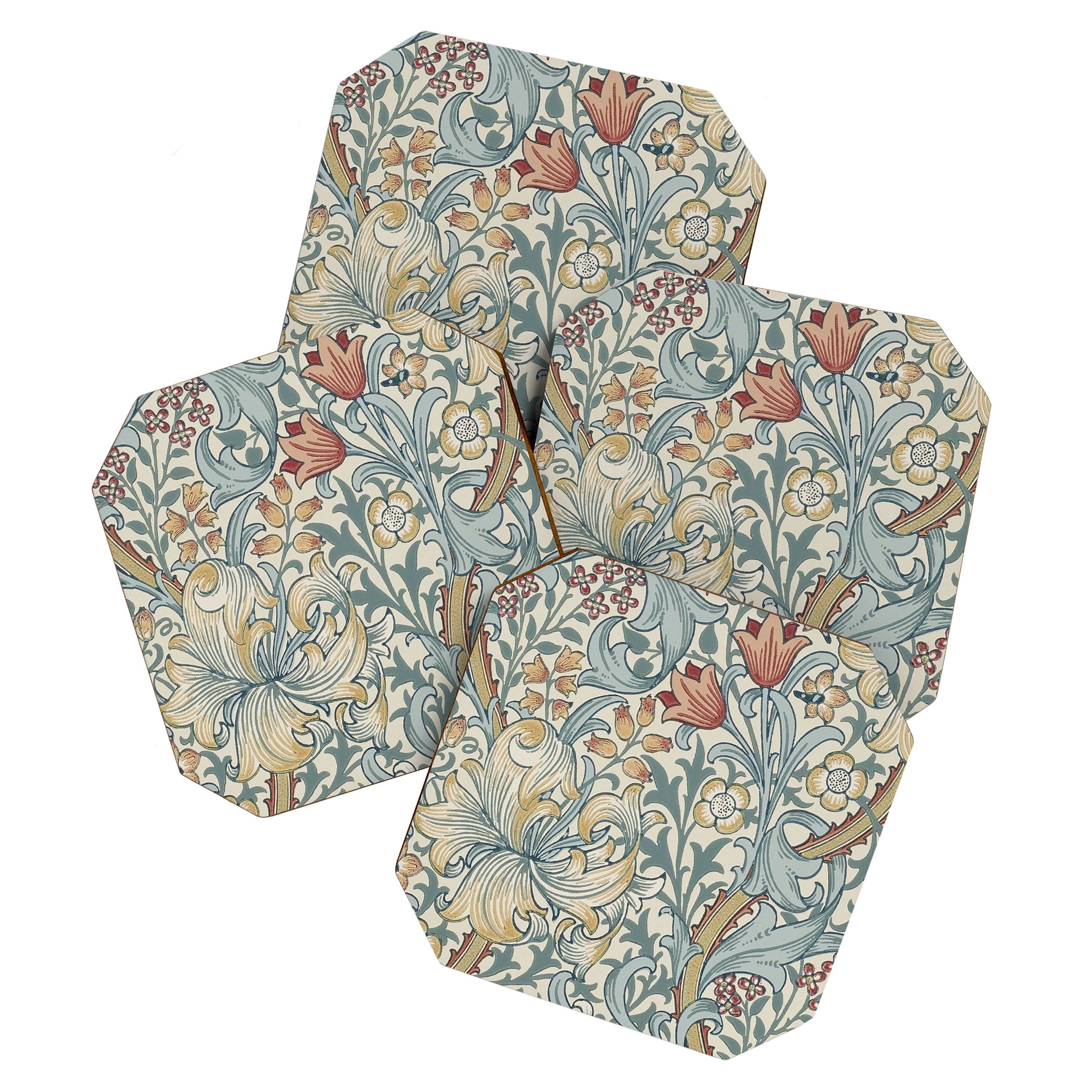 William Morris Vintage Golden Lily Soft Slate & Manilla Coaster Gallery Image 1