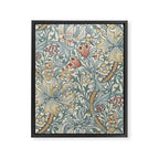 William Morris Vintage Golden Lily Soft Slate & Manilla Framed Canvas Print Gallery Image 8
