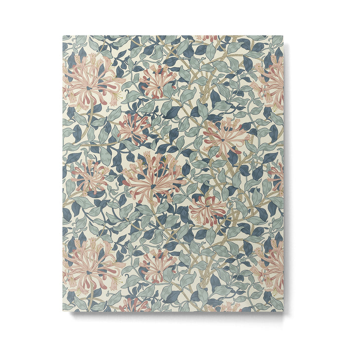 William Morris Vintage Honeysuckle Aqua Metal Print Gallery Image 1