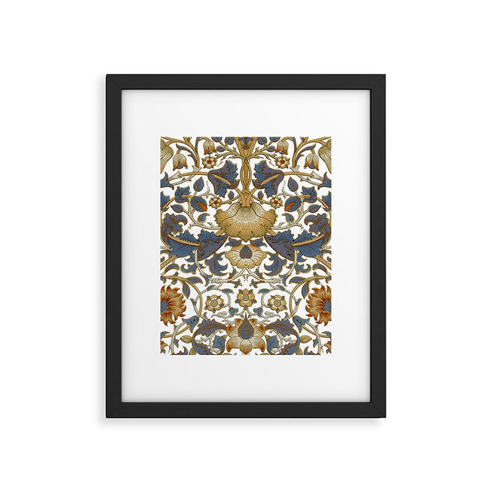William Morris Vintage Lodden Blue Gold Framed Art Print Gallery Image 1