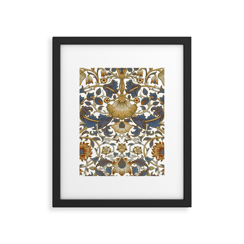 William Morris Vintage Lodden Blue Gold Framed Art Print Gallery Image 6