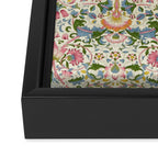 William Morris Vintage Lodden Blush Pink & Woad Blue Framed Canvas Print Gallery Image 3
