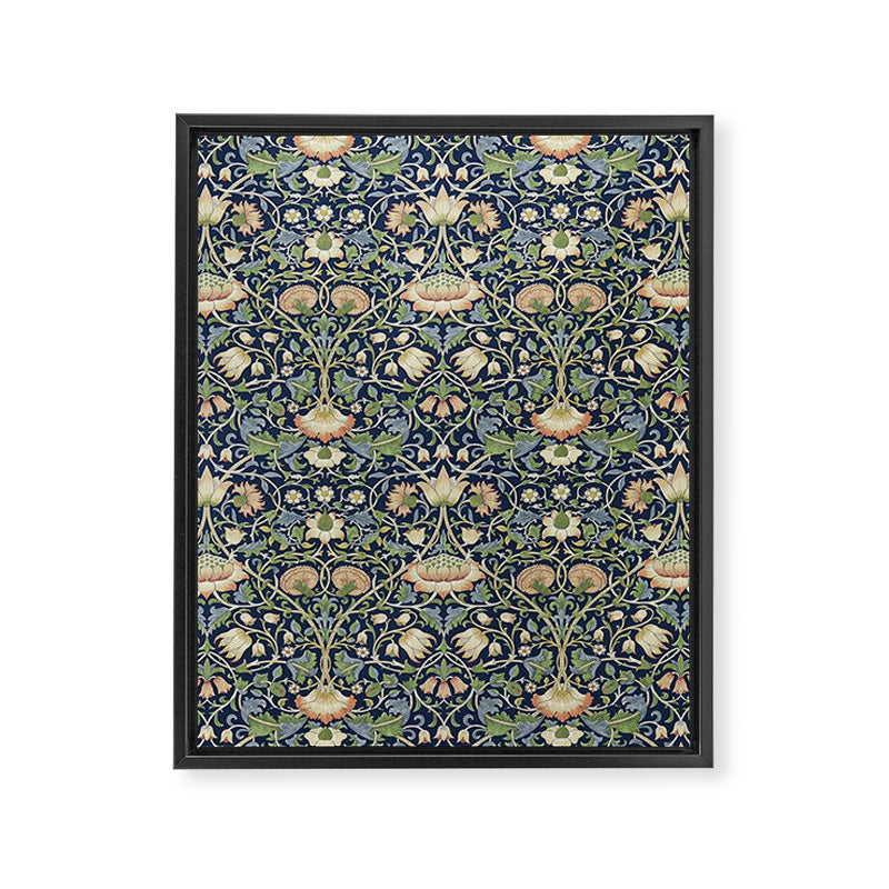 William Morris Vintage Lodden Indigo Blue Mineral Framed Canvas Print Gallery Image 8