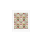 William Morris Vintage Lodden Rose Pink Thyme Green Floral Pattern Art Print Gallery Image 1