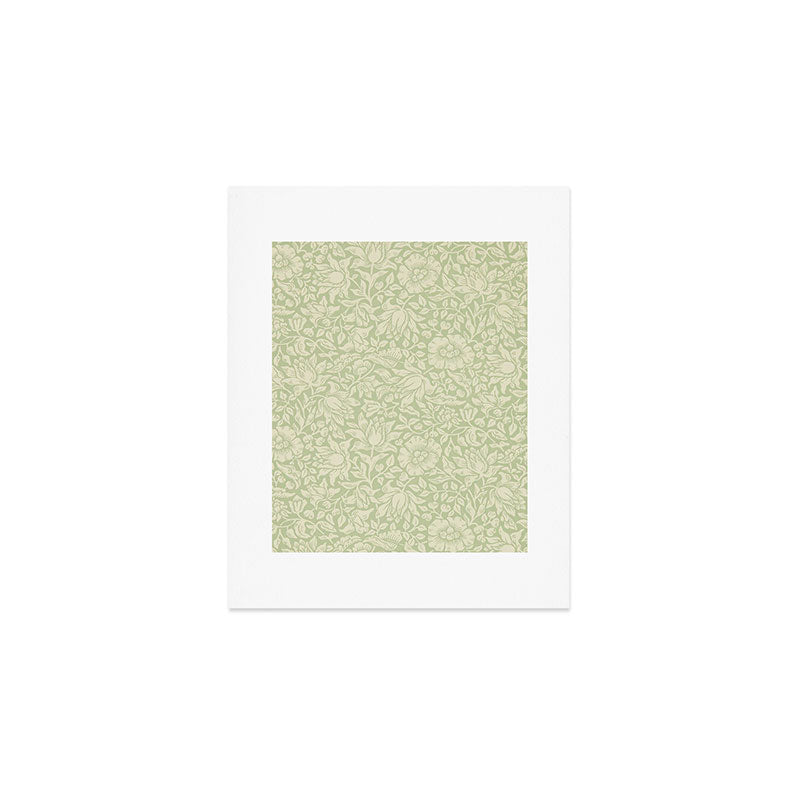 William Morris Vintage Mallow Apple Green Art Print Gallery Image 1
