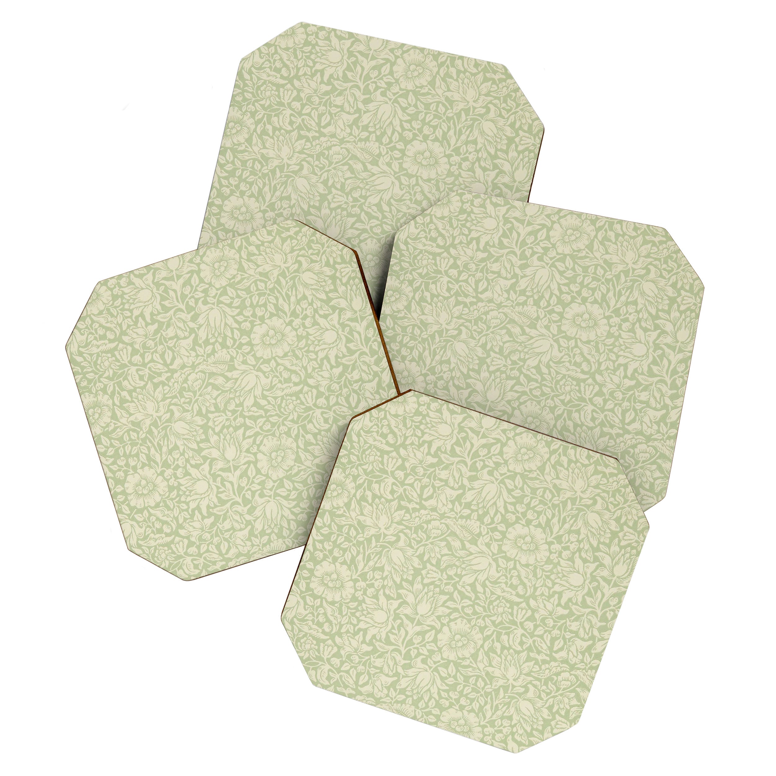 William Morris Vintage Mallow Apple Green Coaster Gallery Image 1