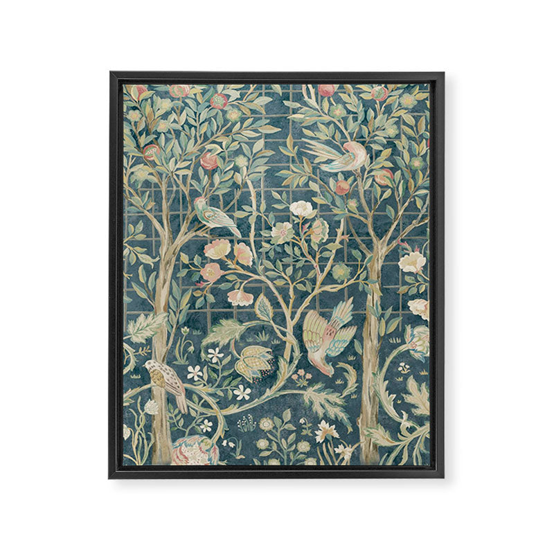 William Morris Vintage Melsetter Indigo Rose  Framed Canvas Print Gallery Image 8