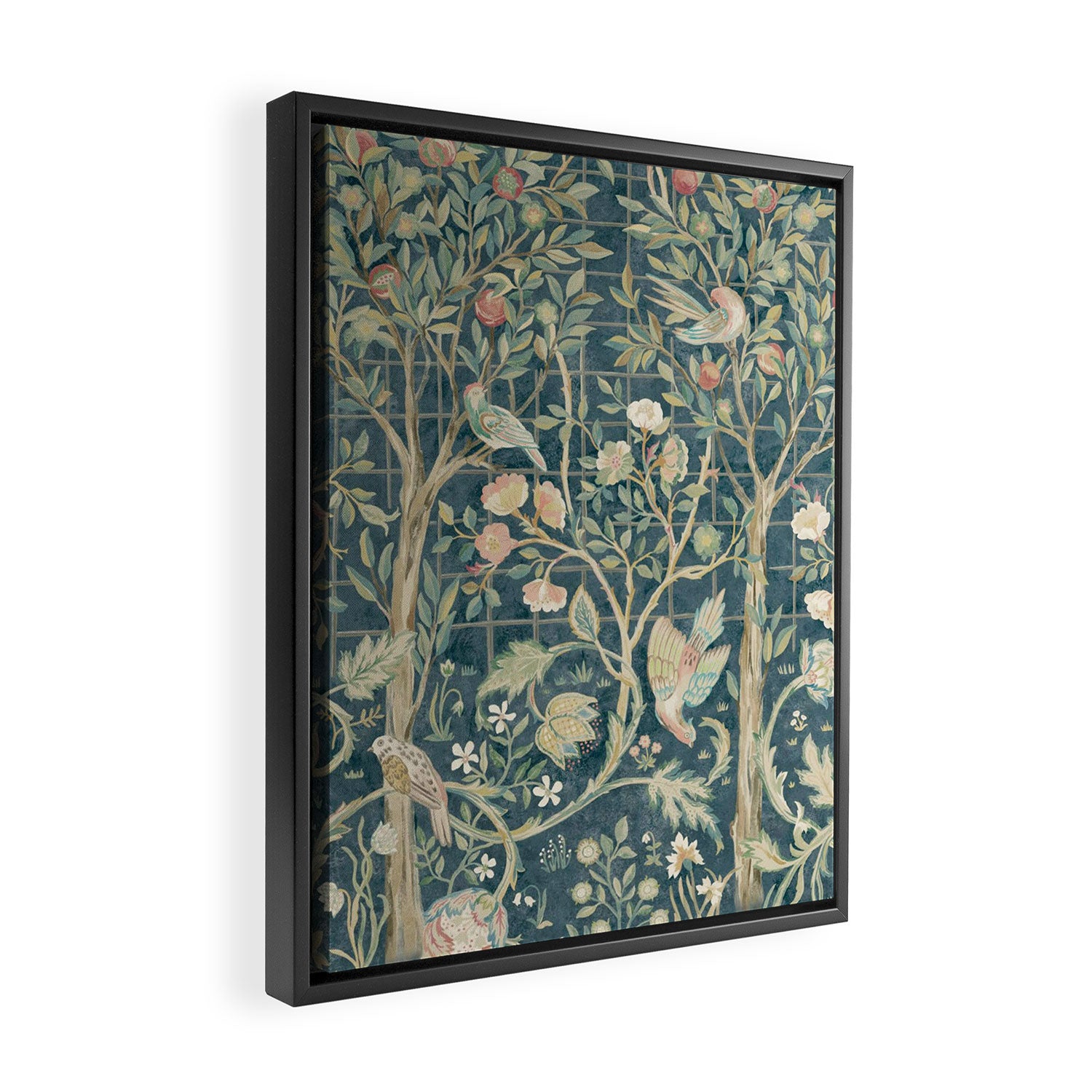 William Morris Vintage Melsetter Indigo Rose  Framed Canvas Print Gallery Image 2