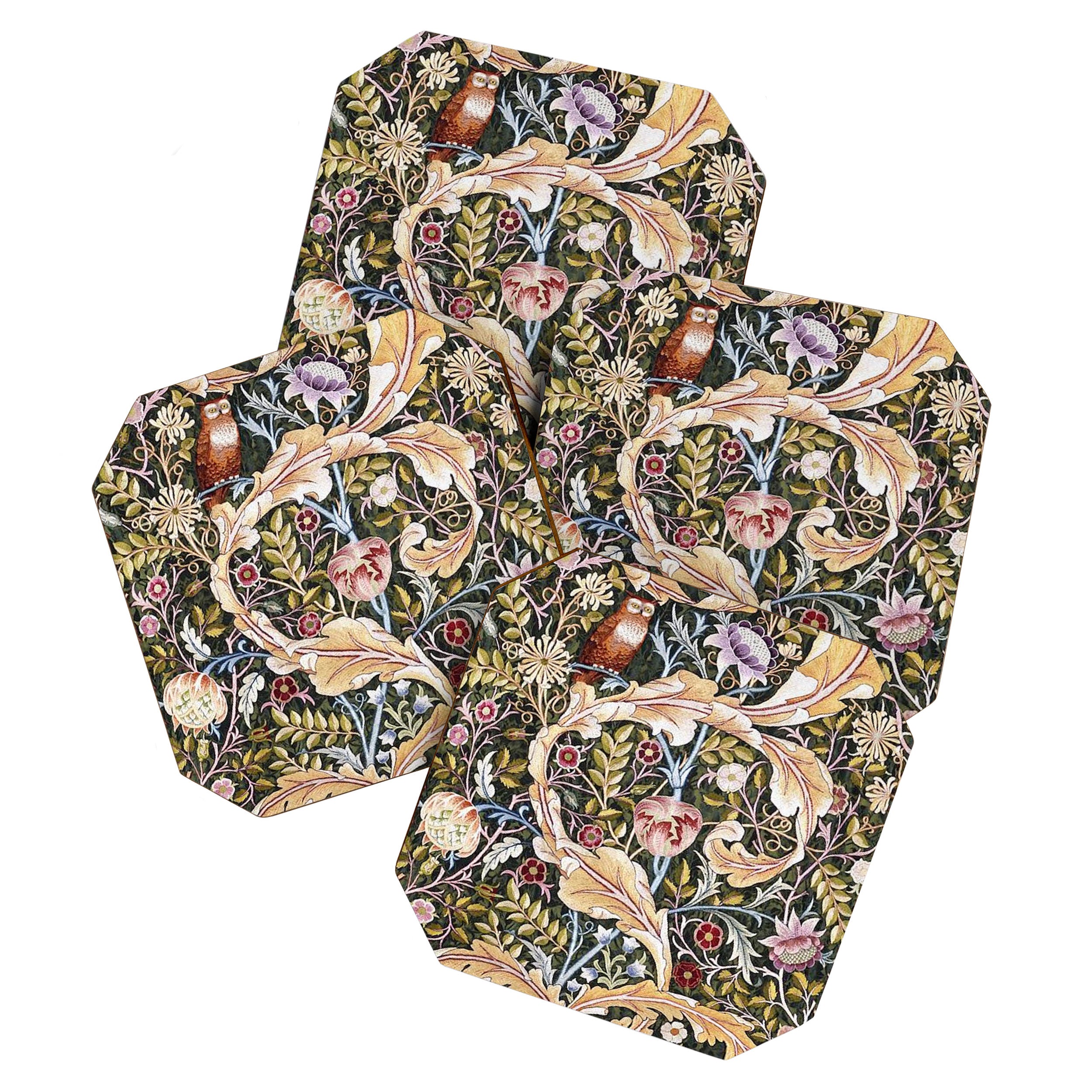 William Morris Vintage Owl Forest Coaster Gallery Image 1