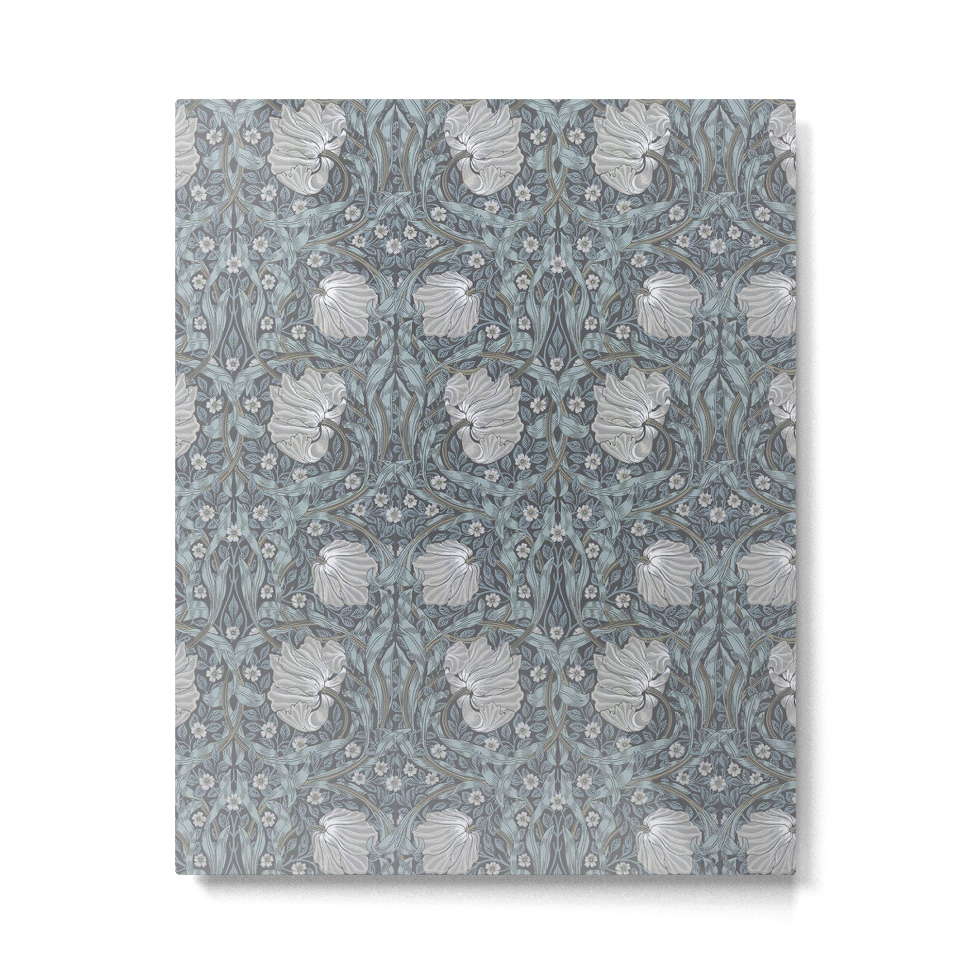 William Morris Vintage Pimpernel Blue Charcoal Silver Grey Metal Print Gallery Image 6