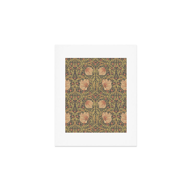 William Morris Vintage Pimpernel Bullrush Russet Minor Art Print Gallery Image 1