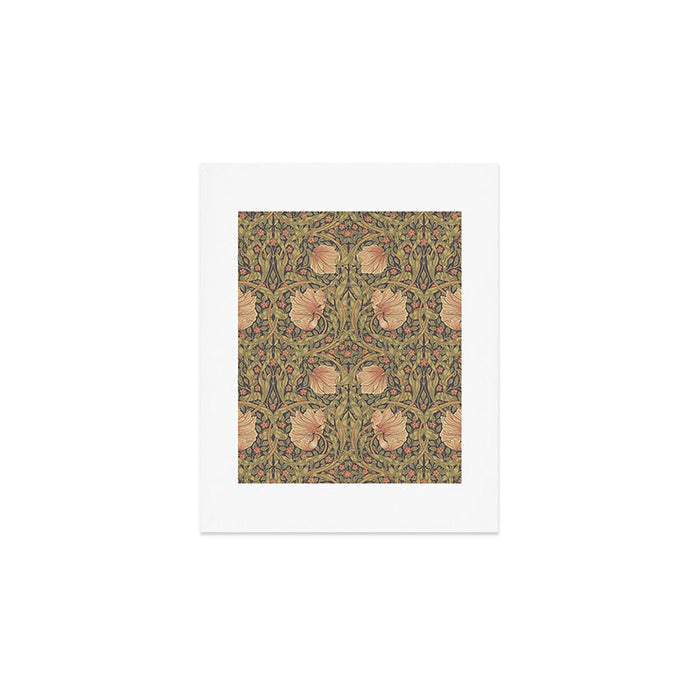 William Morris Vintage Pimpernel Bullrush Russet Minor Art Print Gallery Image 1
