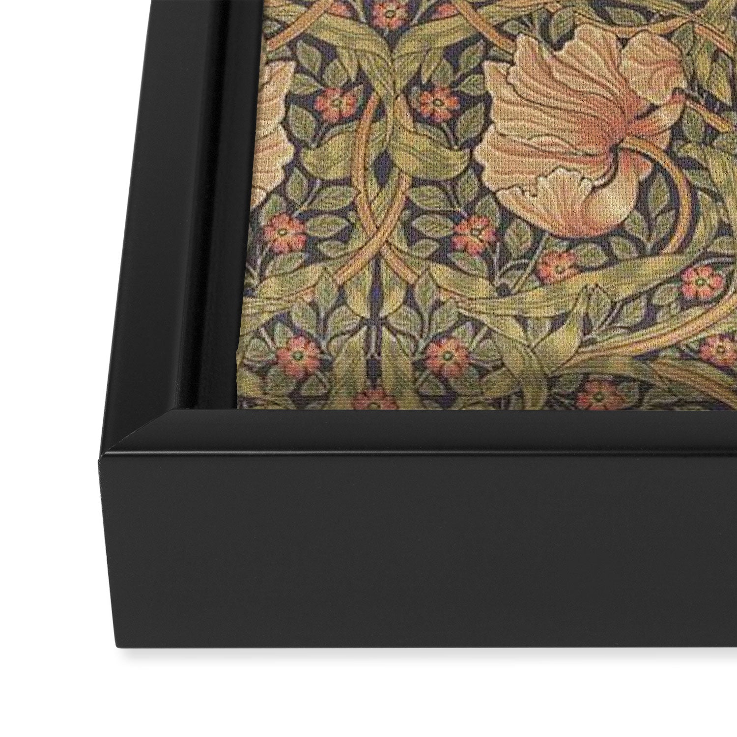 William Morris Vintage Pimpernel Bullrush Russet Minor Framed Canvas Print Gallery Image 3