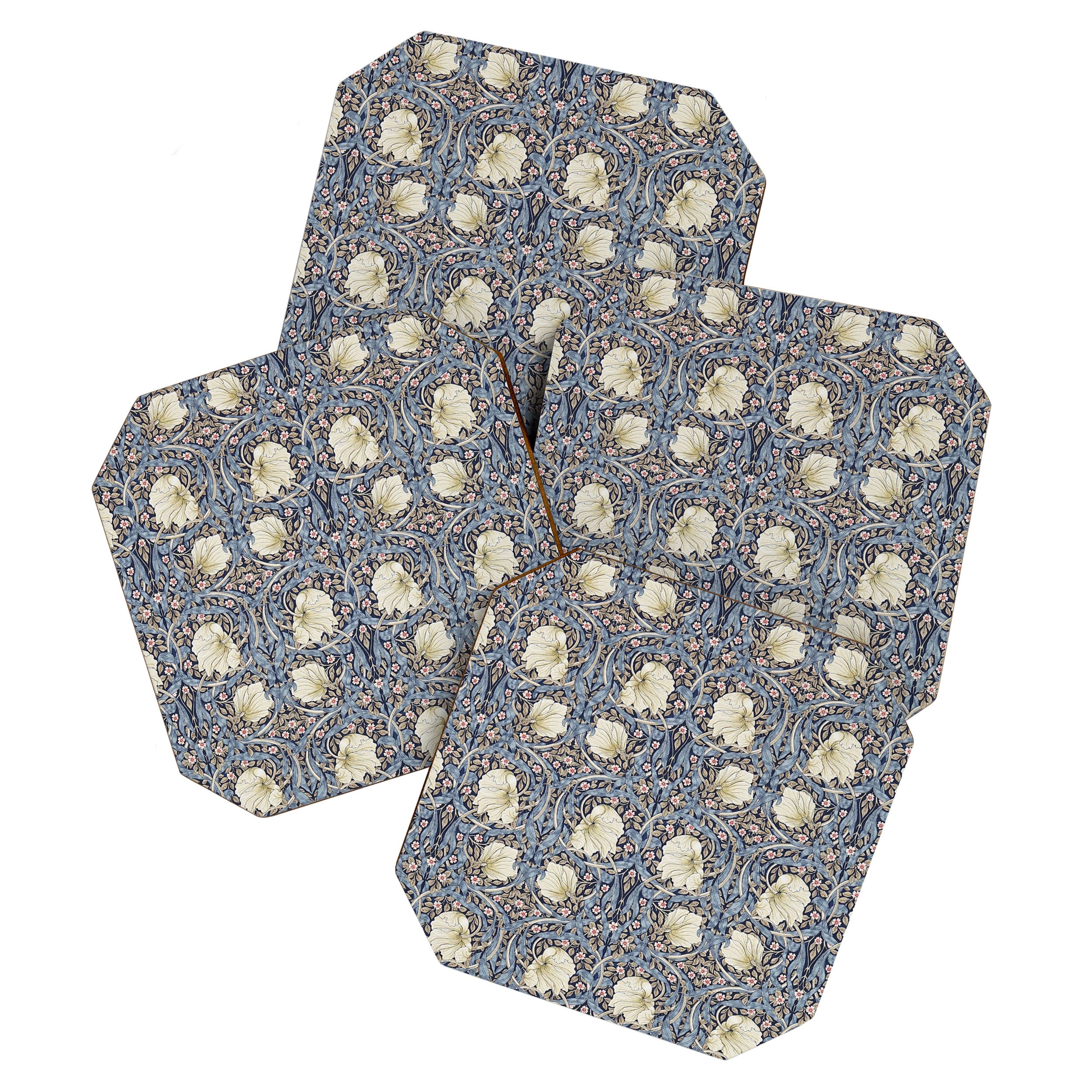 William Morris Vintage Pimpernel Dark Blue & Cream Coaster Gallery Image 1