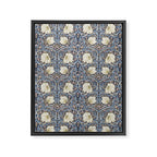 William Morris Vintage Pimpernel Dark Blue & Cream Framed Canvas Print Gallery Image 8