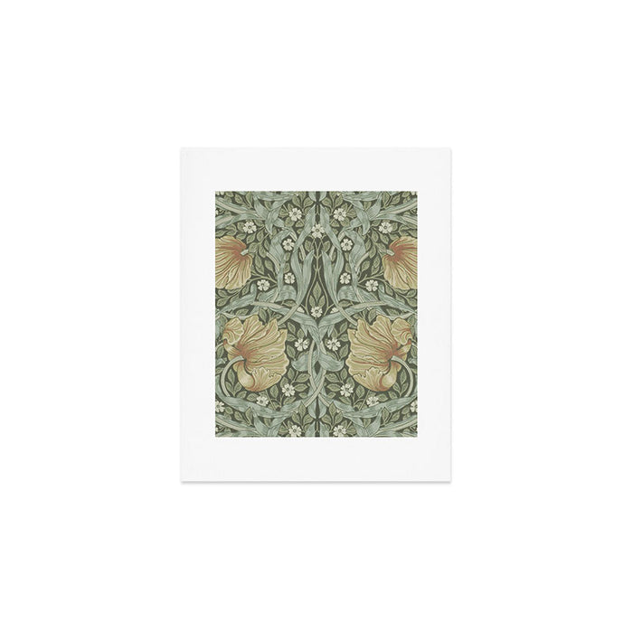 William Morris Vintage Pimpernel Green Bayleaf Manilla Art Print Gallery Image 1