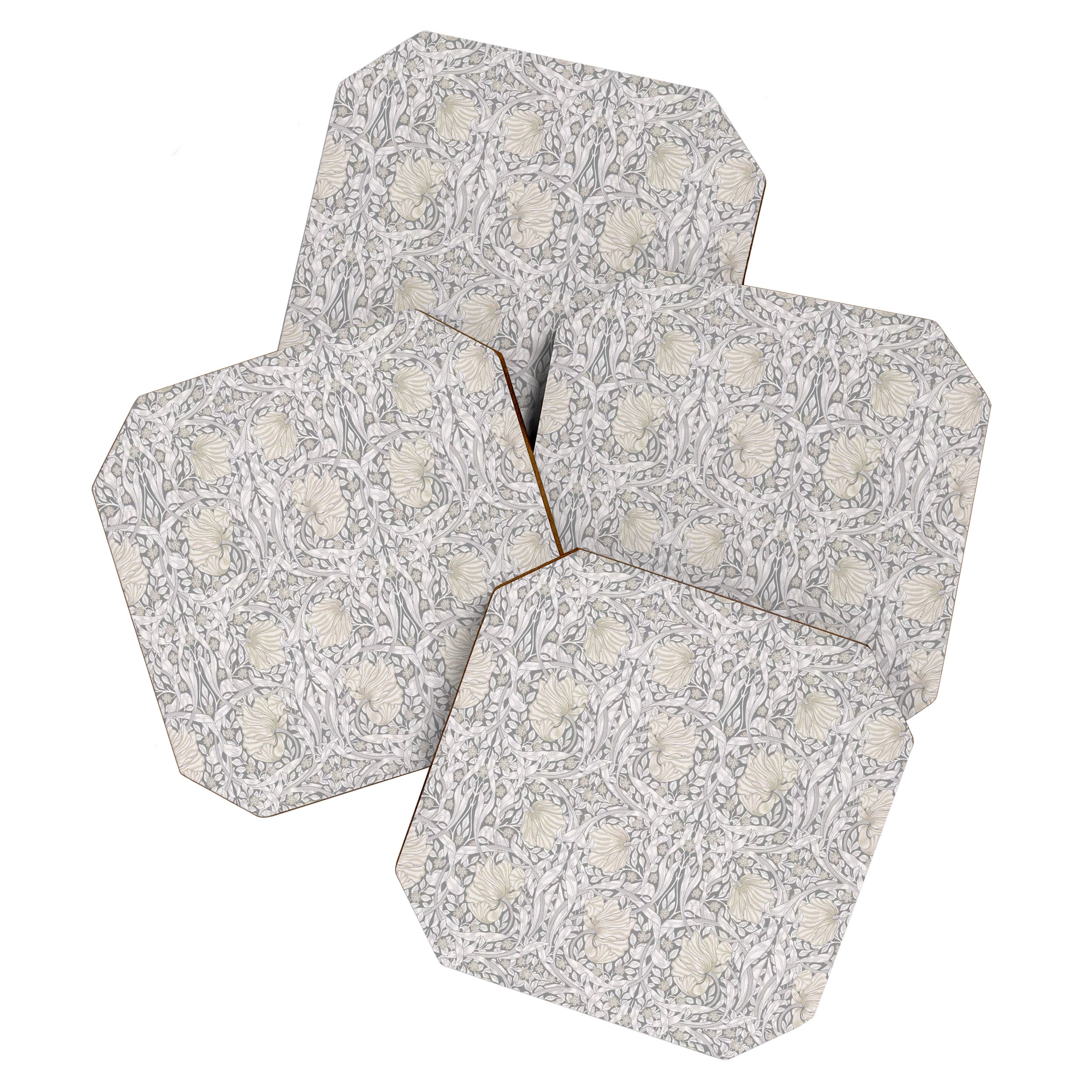 William Morris Vintage Pimpernel Linen Cloud Grey Coaster Gallery Image 1