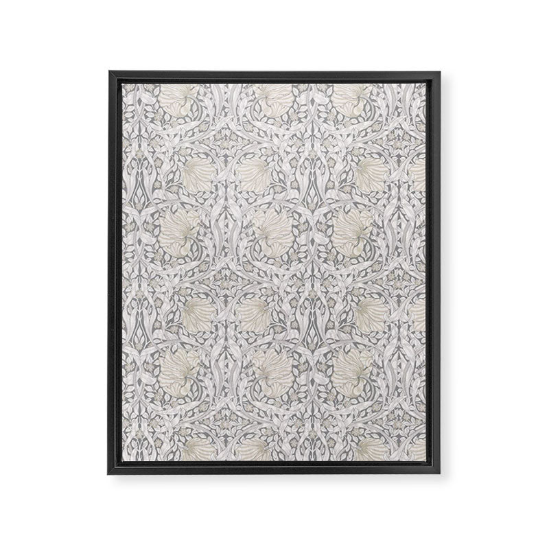 William Morris Vintage Pimpernel Linen Cloud Grey Framed Canvas Print Gallery Image 8