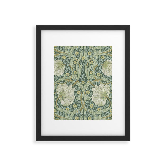 William Morris Vintage Pimpernel Privet Slate Mint Green Framed Art Print Gallery Image 1