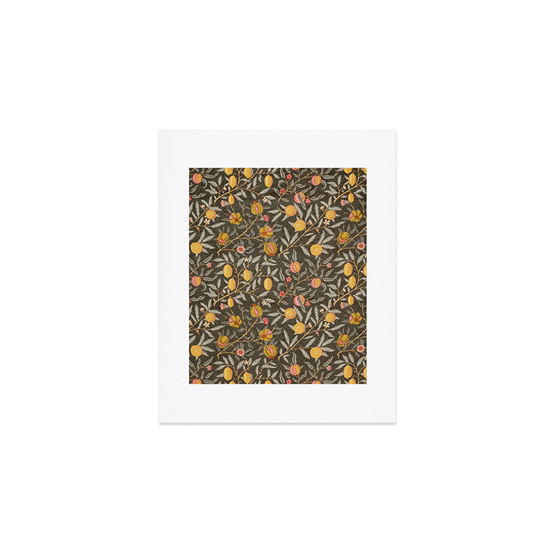 William Morris Vintage Pomegranate Fruit Walnut Bullrush Pattern  Art Print Gallery Image 1
