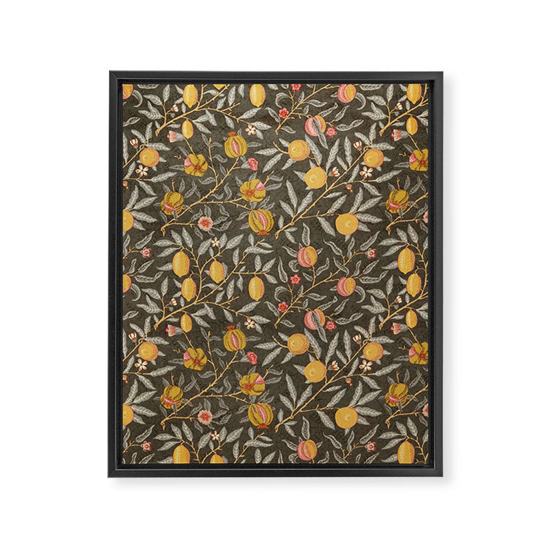 William Morris Vintage Pomegranate Fruit Walnut Bullrush Pattern  Framed Canvas Print Gallery Image 8