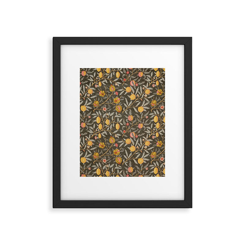 William Morris Vintage Pomegranate Fruit Walnut Bullrush Pattern  Framed Art Print Gallery Image 6