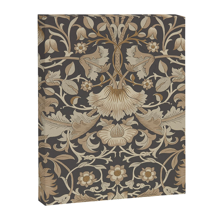 William Morris Vintage Pure Lodden Charcoal Gold  Canvas Print Gallery Image 1