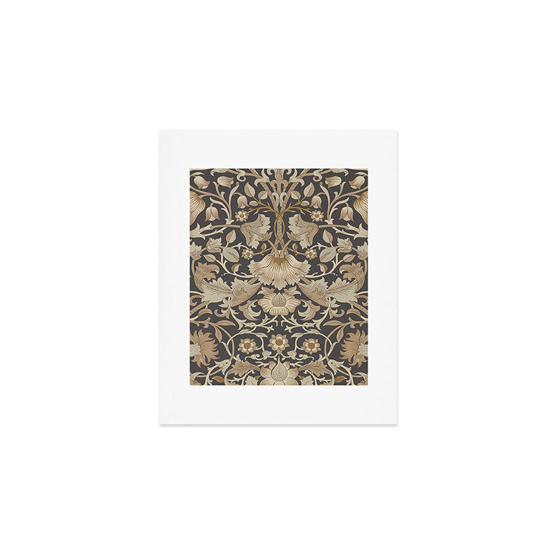 William Morris Vintage Pure Lodden Charcoal Gold  Art Print Gallery Image 1