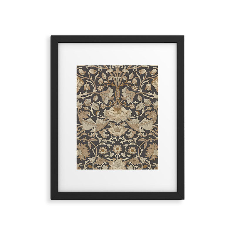 William Morris Vintage Pure Lodden Charcoal Gold  Framed Art Print Gallery Image 6