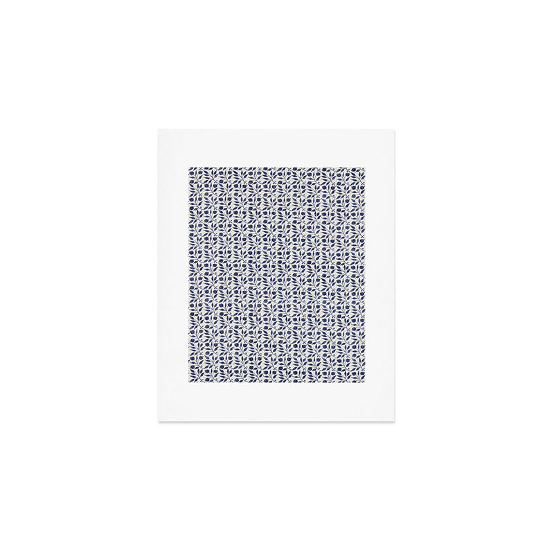 William Morris Vintage Rosehip Indigo Blue Art Print Gallery Image 1