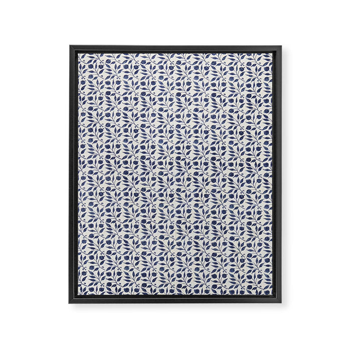 William Morris Vintage Rosehip Indigo Blue Framed Canvas Print Gallery Image 1
