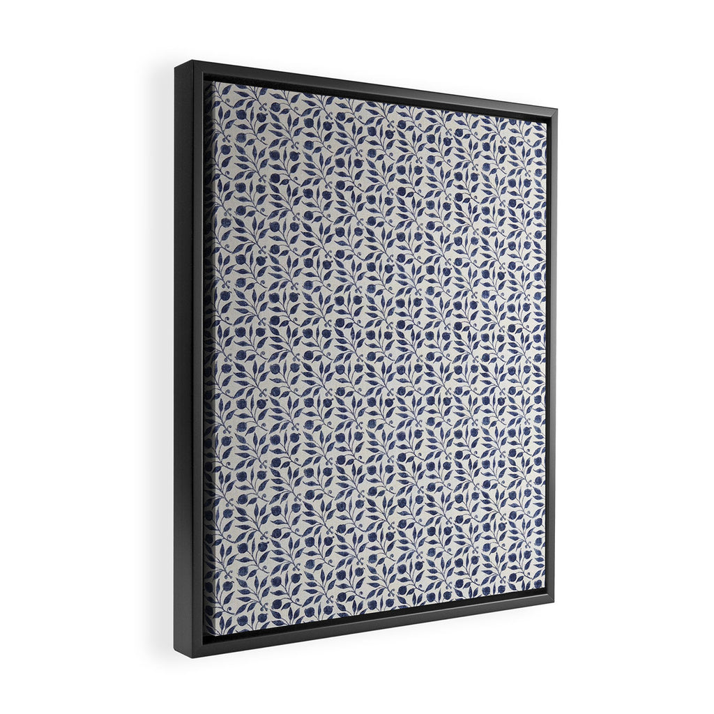 William Morris Vintage Rosehip Indigo Blue Framed Canvas Print Gallery Image 2