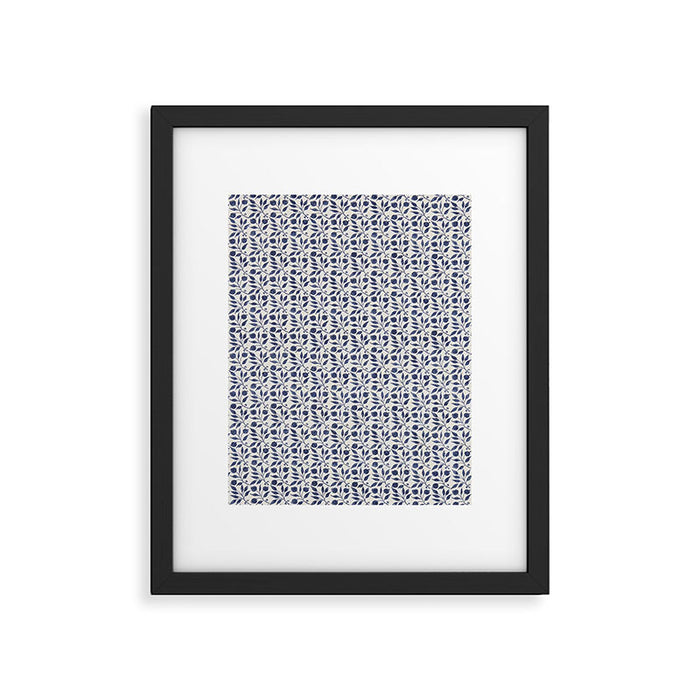 William Morris Vintage Rosehip Indigo Blue Framed Art Print Gallery Image 1