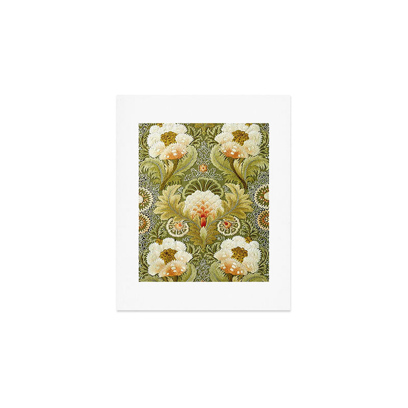 William Morris Vintage Silk Embroidery Floral  Art Print Gallery Image 1