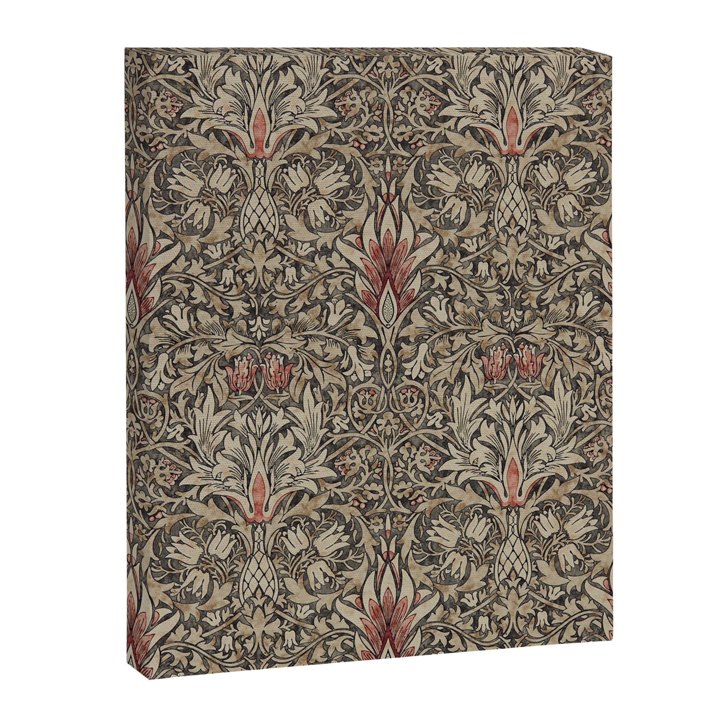 William Morris Vintage Snakeshead Charcoal Spice Pattern  Canvas Print Gallery Image 8