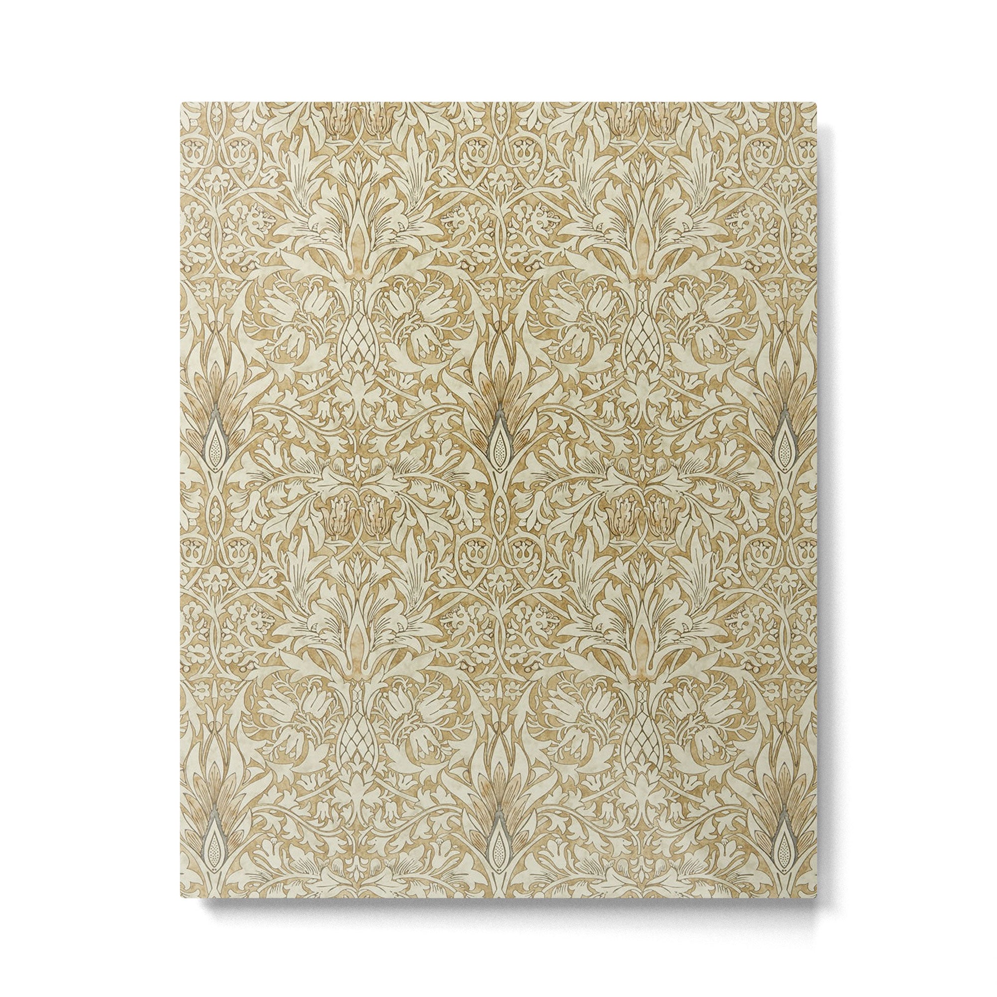 William Morris Vintage Snakeshead Gold Linen Pattern Metal Print Gallery Image 6