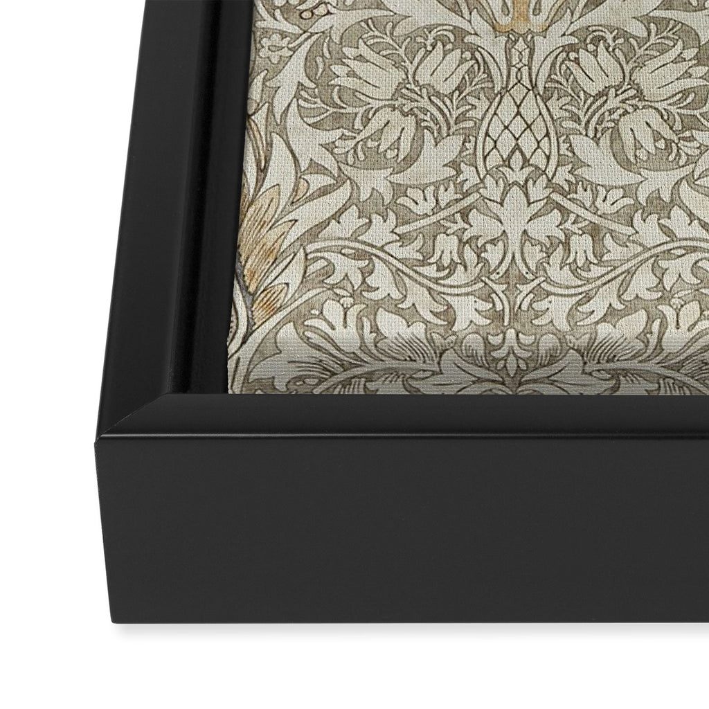 William Morris Vintage Snakeshead Stone Cream Pattern Framed Canvas Print Gallery Image 3