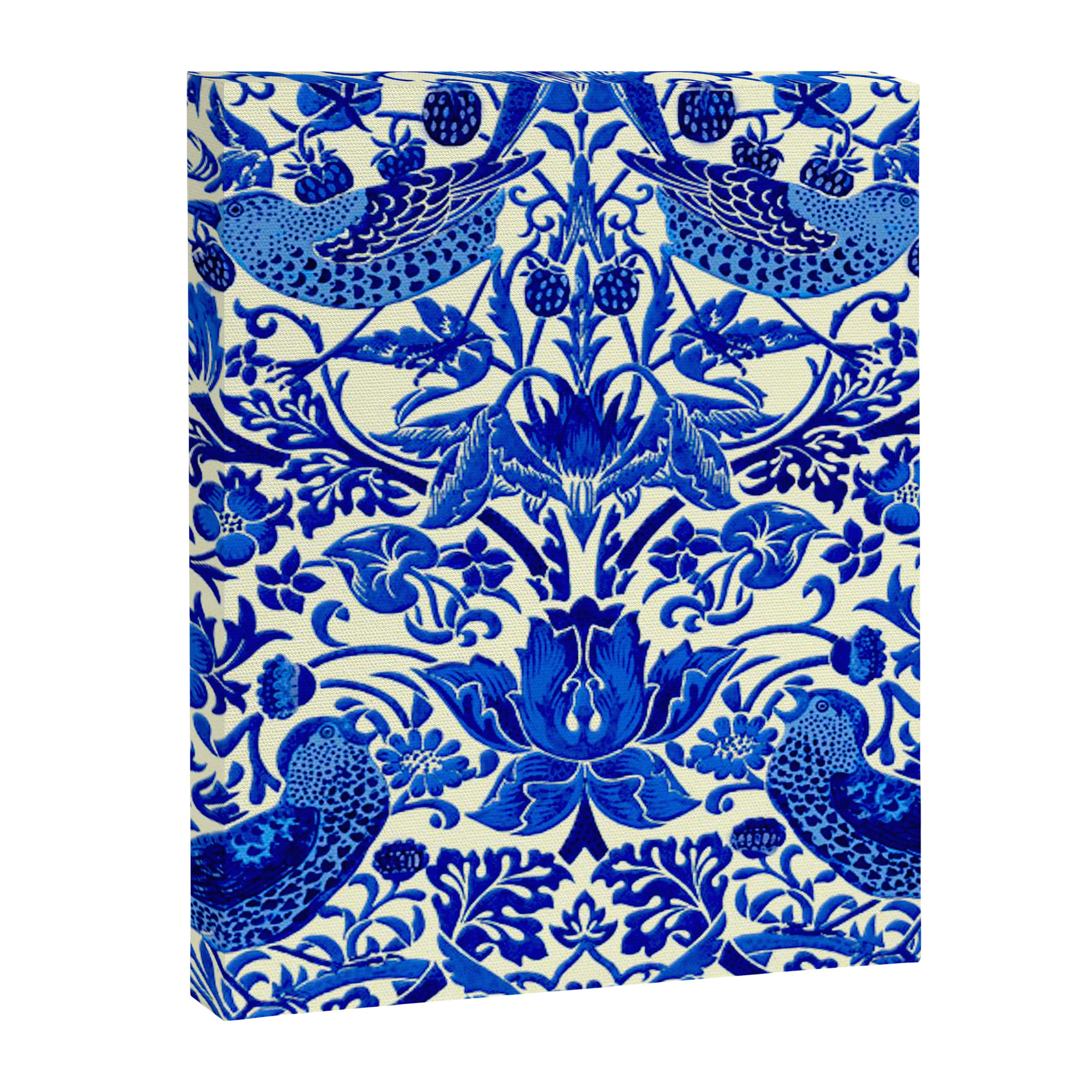 William Morris Vintage Strawberry Thief Cobalt Blue  Canvas Print Gallery Image 8
