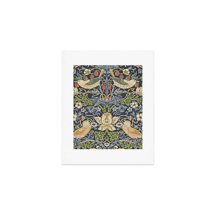 William Morris Vintage Strawberry Thief Blue Indigo Mineral Art Print Gallery Image 1
