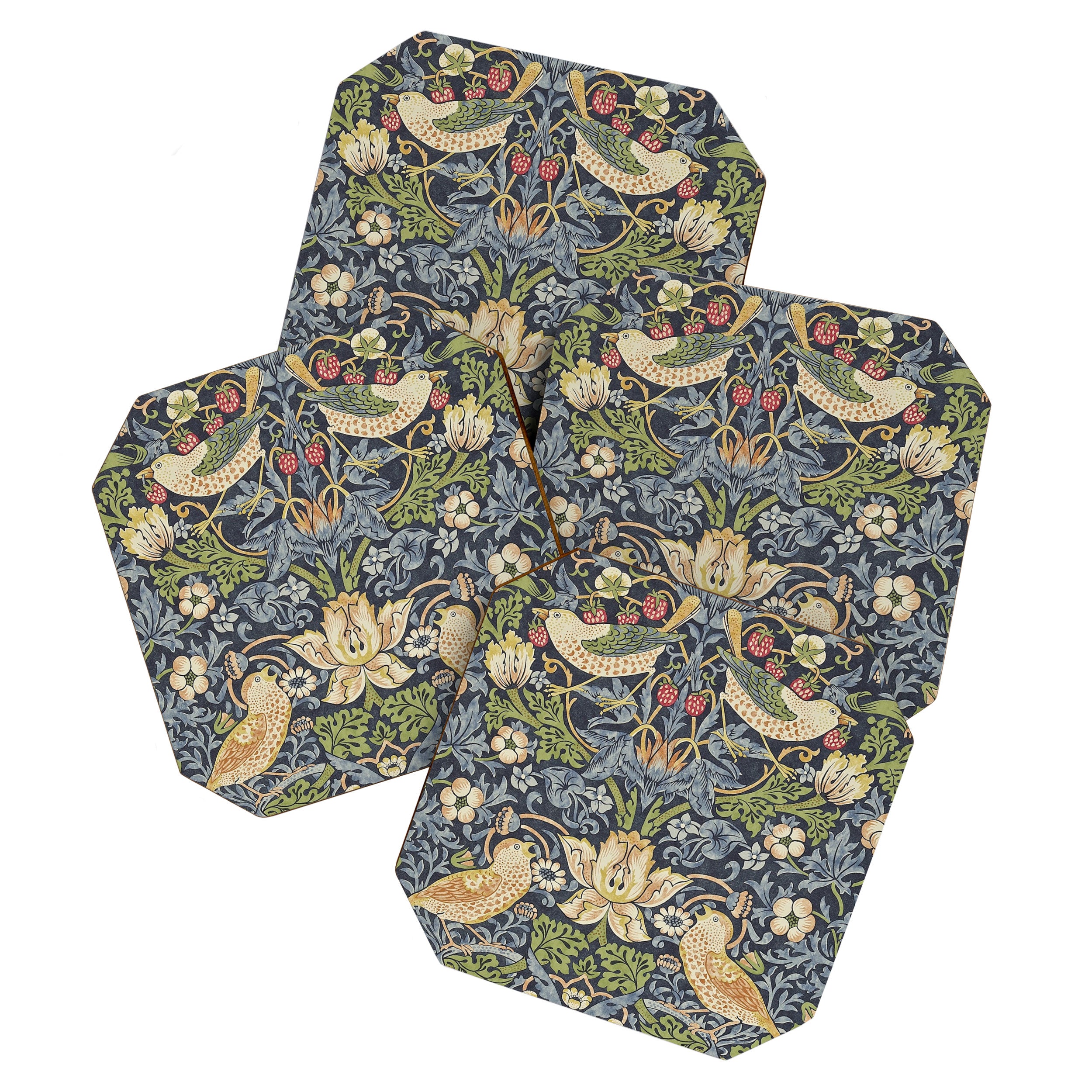 William Morris Vintage Strawberry Thief Blue Indigo Mineral Coaster Gallery Image 1