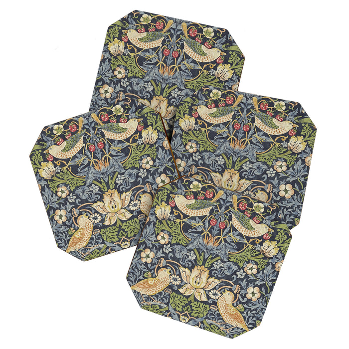 William Morris Vintage Strawberry Thief Blue Indigo Mineral Coaster Gallery Image 1