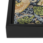 William Morris Vintage Strawberry Thief Blue Indigo Mineral Framed Canvas Print Gallery Image 3
